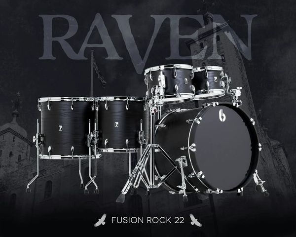 BDC Raven Fusion Rock 22 5pc Shell Pack - Black Satin Ash