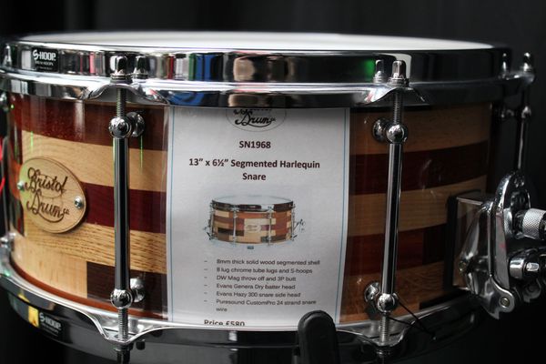 Ex-Demo Bristol Drum Co. Segmented Harlequin Snare