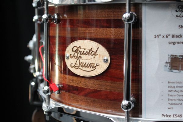 Bristol Drum Co. Segmented Black Walnut & Paduak Snare