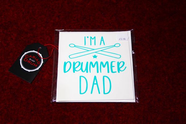 Cariad Handcrafted 'Drummer Dad' Card