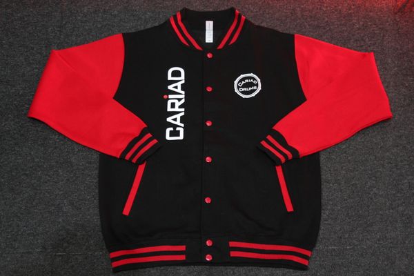 Cariad Varsity Jacket - Black/Red