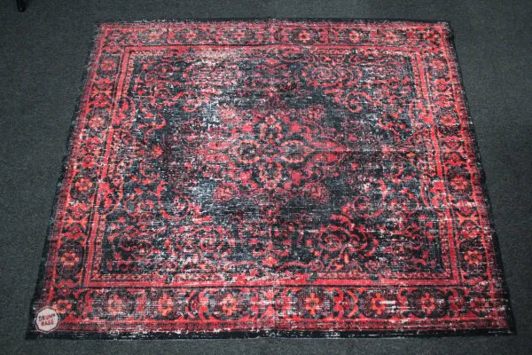 DRUMnBASE Red & Black Vintage Persian Stage Rug - Large