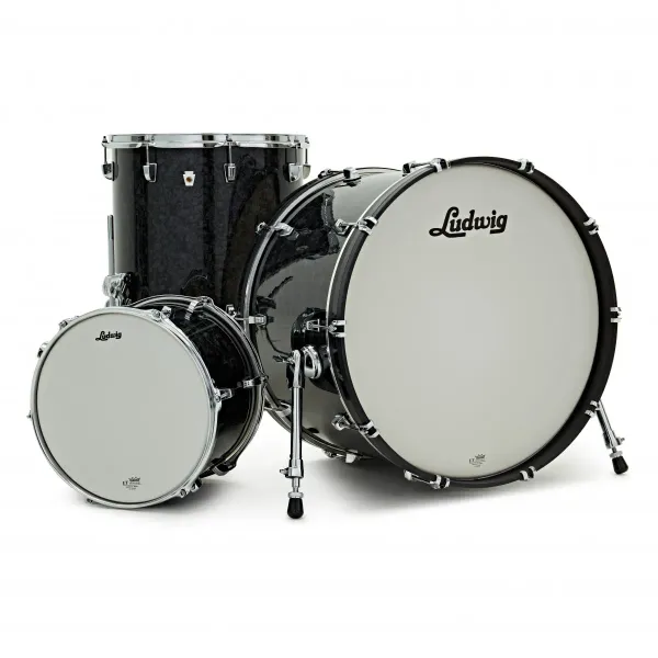 Ludwig Neusonic 22" Fab 3pc Shell Pack - Ebony Pearl