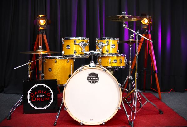 Mapex Mars Birch 22'' Drum Kit w/ Hardware & Cymbals - Sunflower Sparkle