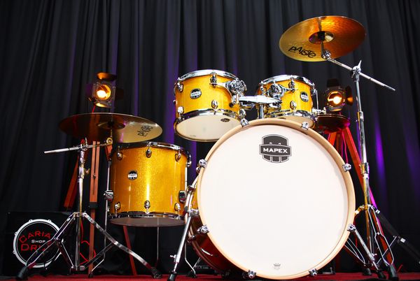 Mapex Mars Birch 22'' Drum Kit w/ Hardware & Cymbals - Sunflower Sparkle