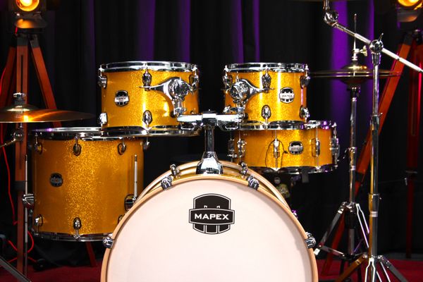Mapex Mars Birch 22'' Drum Kit w/ Hardware & Cymbals - Sunflower Sparkle