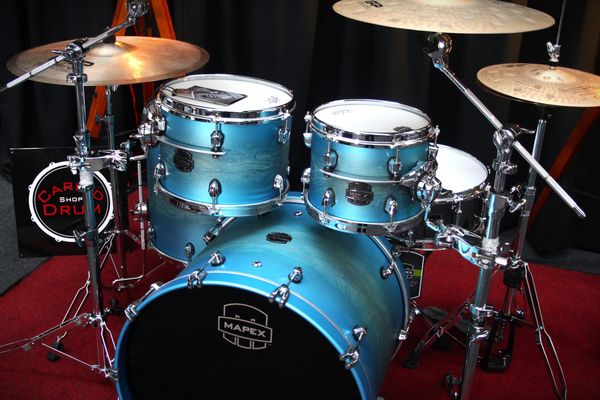 Mapex Saturn Evolution Rock Birch 4 Piece Shell Pack - Exotic Azure Burst Lacquer