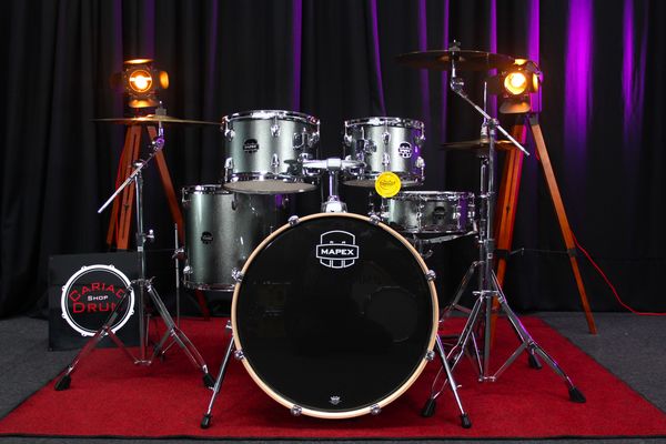 Mapex Venus 22'' 5pc Drum Kit w/ Hardware & Cymbals - Steel Metallic Blue