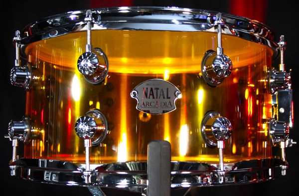 Natal Acrylic 13'' x 6.5'' Snare Drum - Transparent Orange