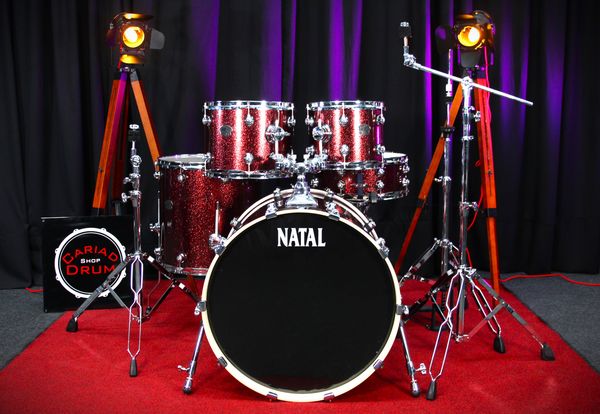 Natal Arcadia 5pc 22'' Drum Kit w/hardware - Burgundy Sparkle