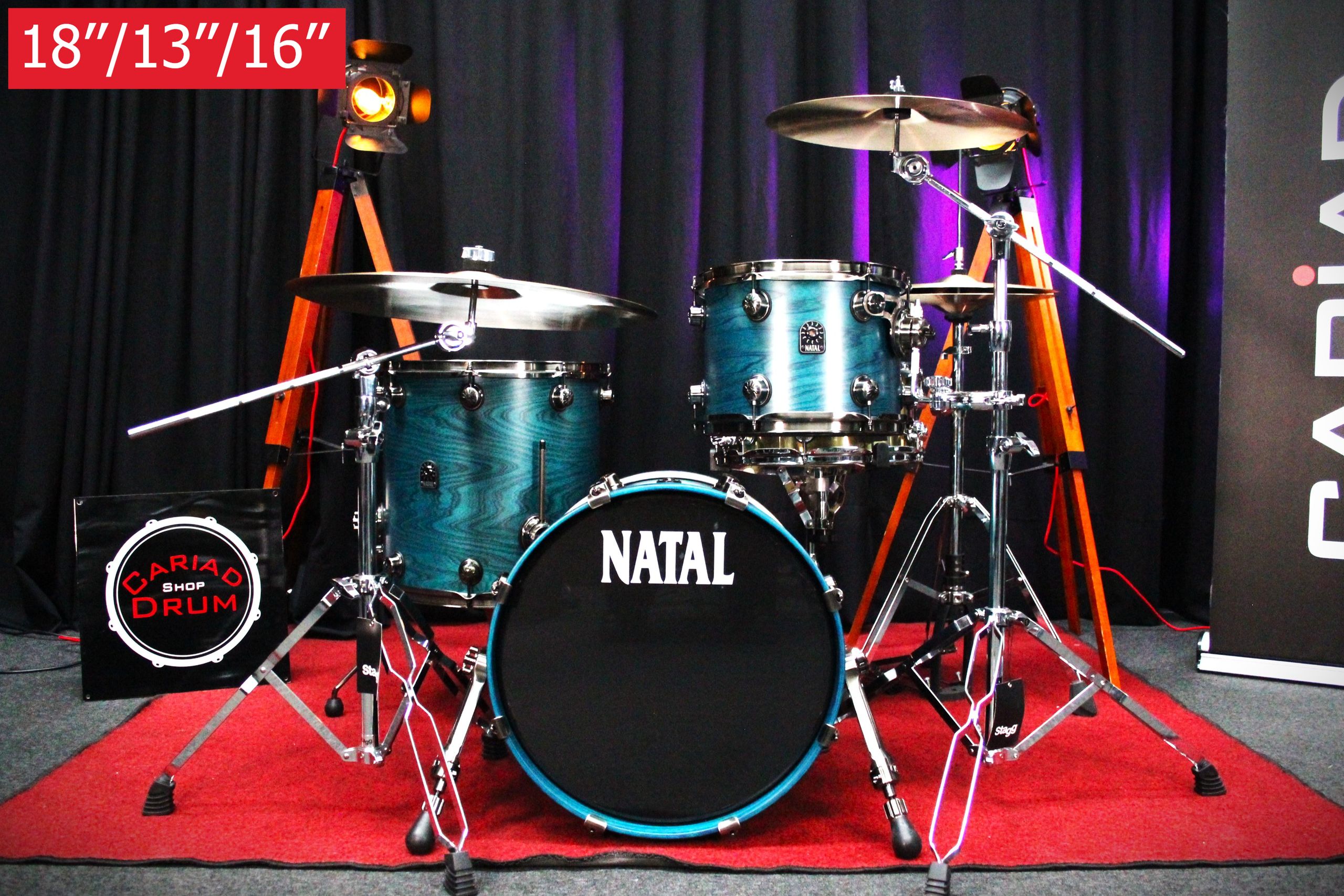Natal Café Racer 3pc 18''/13''/16'' Shell Pack - Cerulean Blue