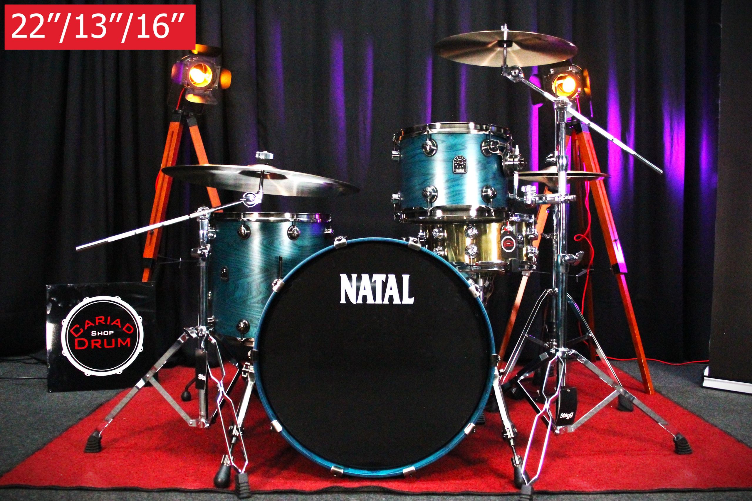 Natal Café Racer 3pc 22''/13''/16'' Shell Pack -Cerulean Blue