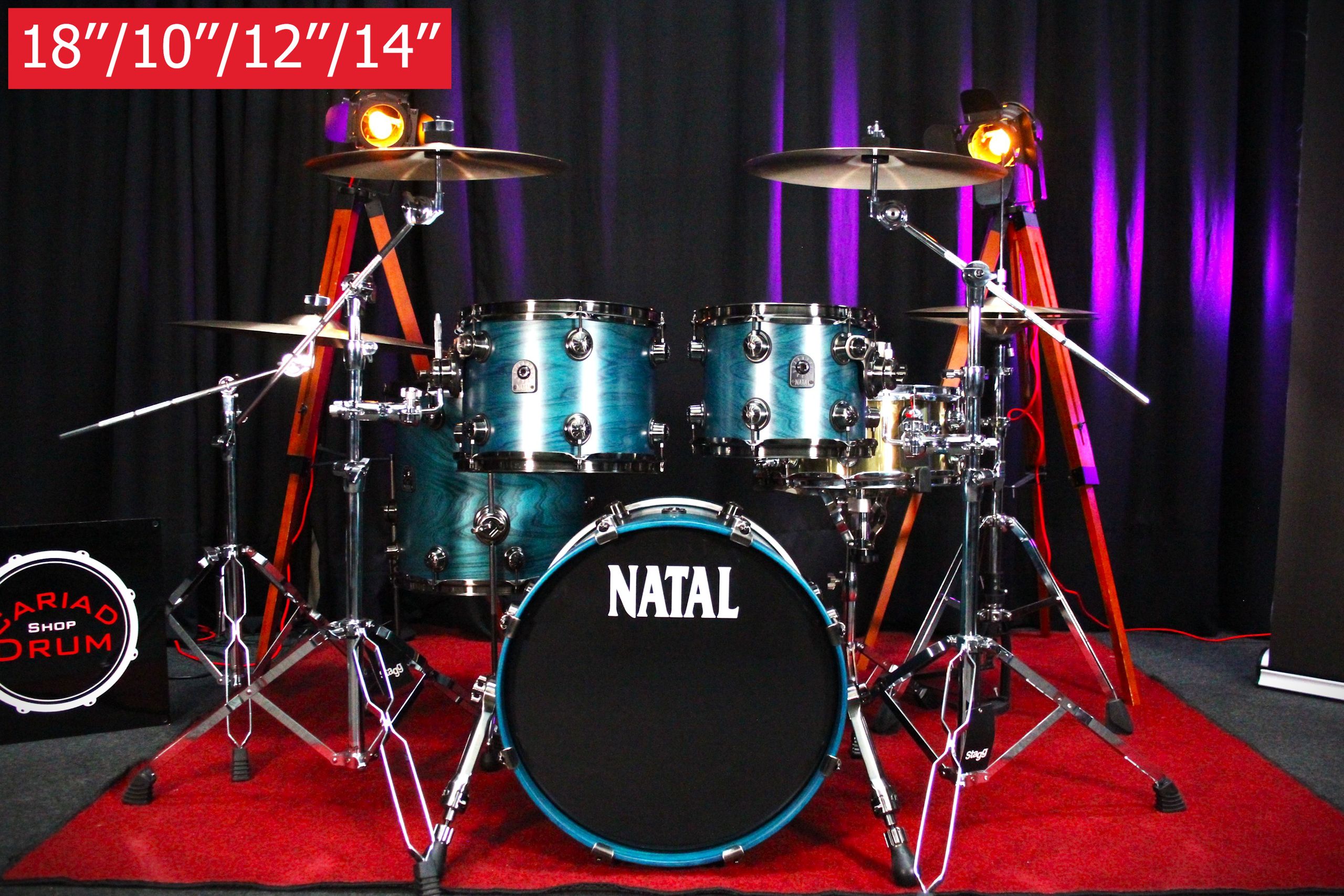 Natal Café Racer 4pc 18''/10''/12''/14'' Shell Pack - Cerulean Blue