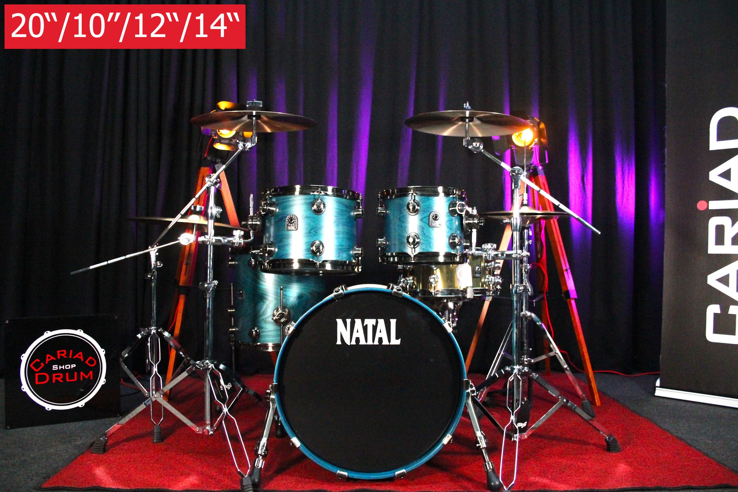 Natal Café Racer 4pc 20''/10''/12''/14'' Shell Pack -Cerulean Blue