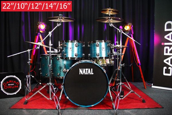 Natal Café Racer 5pc 22''/10''/12''/14''/16'' Shell Pack - Cerulean Blue