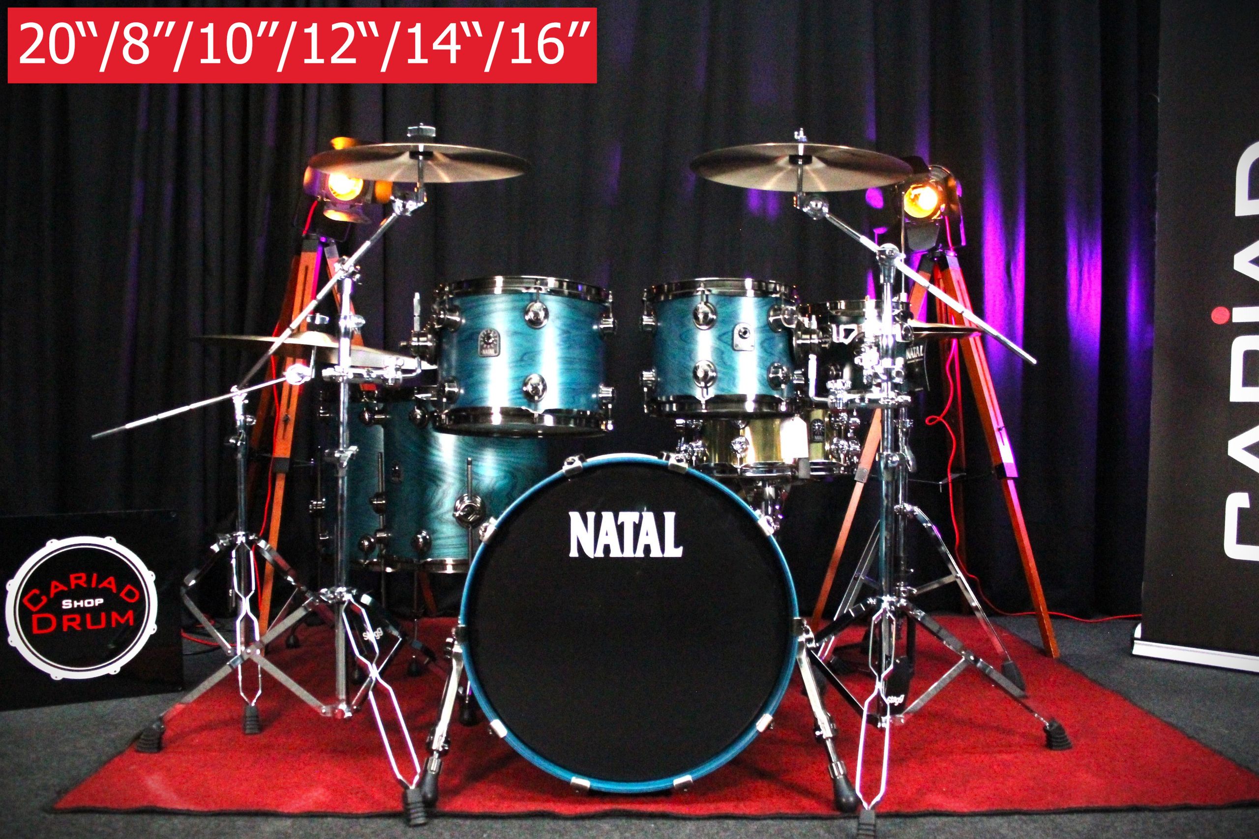 Natal Café Racer 6pc 20''/8''/10''/12''/14''/16'' Shell Pack - Cerulean Blue