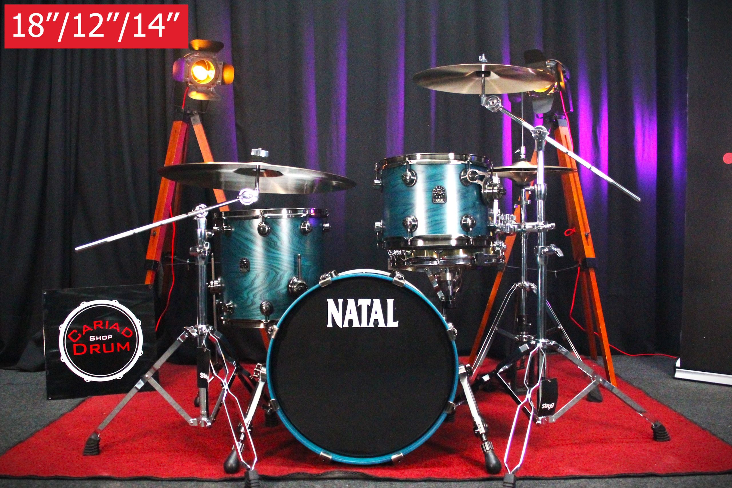 Natal Cafe Racer 3pc 18''/12''/14'' Shell Pack - Cerulean Blue