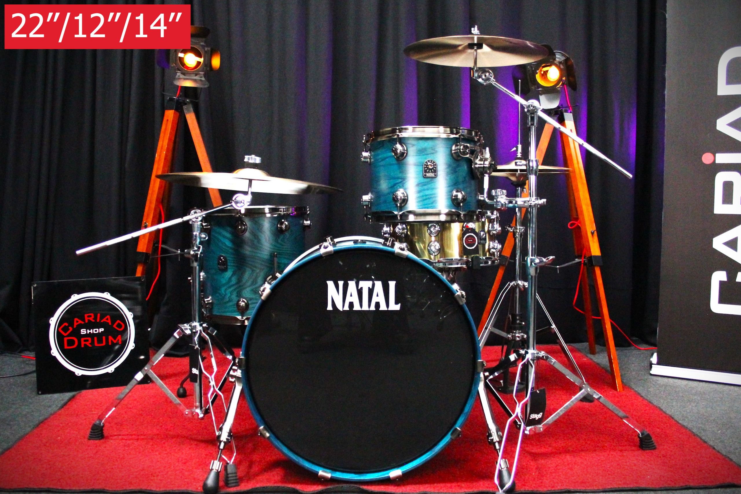 Natal Cafe Racer 3pc 22''/12''/14'' Shell Pack - Cerulean Blue