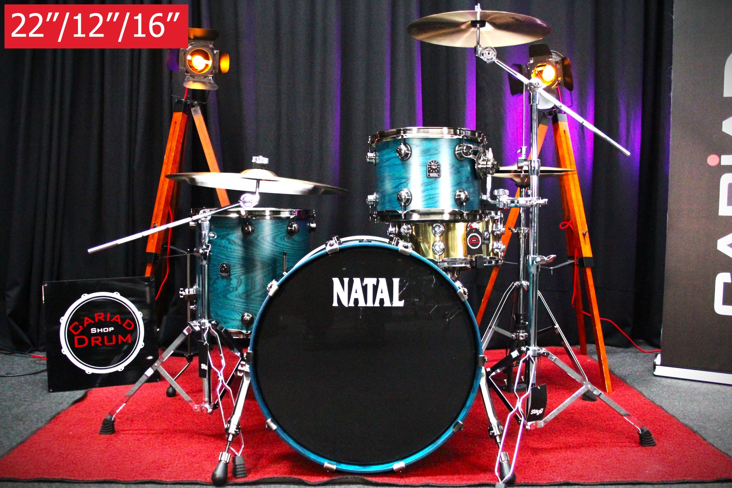 Natal Cafe Racer 3pc 22''/12''/16'' Shell Pack - Cerulean Blue