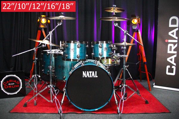 Natal Cafe Racer 5pc 22''/10''/12''/16''/18'' Shell Pack - Cerulean Blue