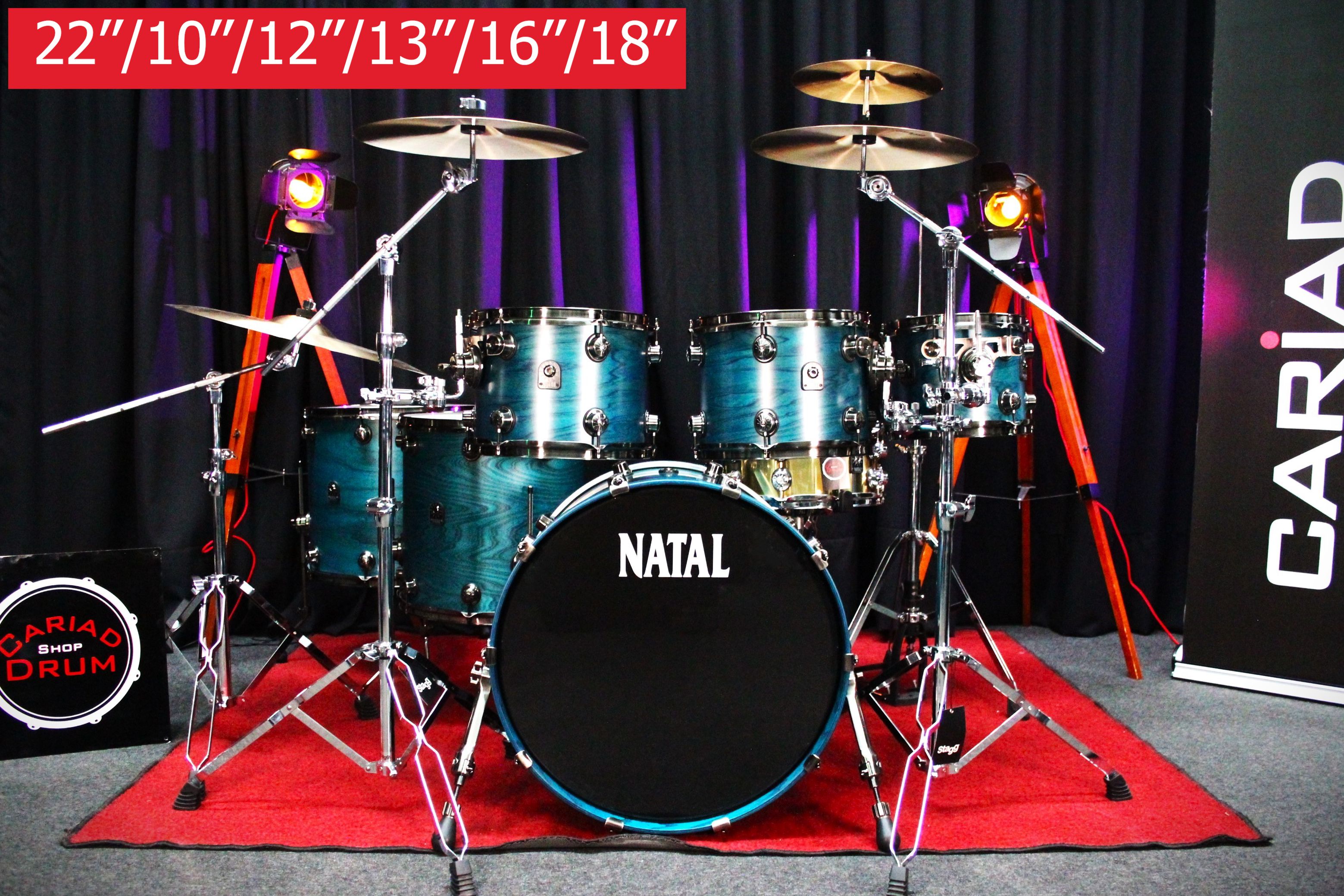 Natal Café Racer 6pc 22''/10''/12''/13''/16''/18'' Shell Pack - Cerulean Blue