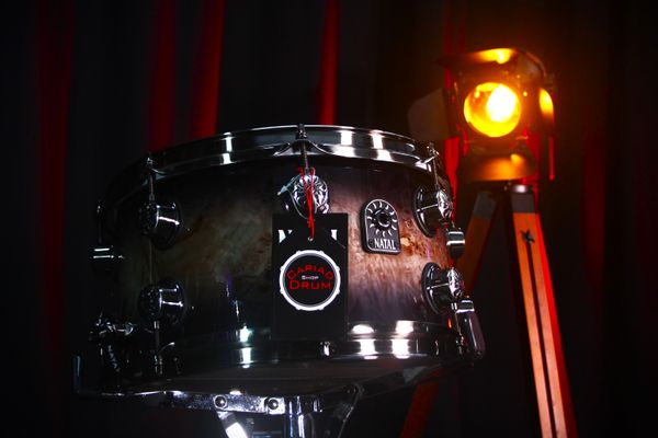 Natal Mappa Burl 13'' x 7'' Snare Drum - Black Smoked Gloss
