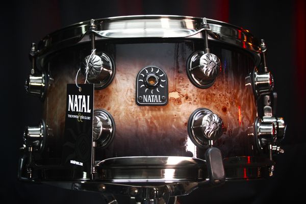 Natal Mappa Burl 13'' x 7'' Snare Drum - Black Smoked Gloss