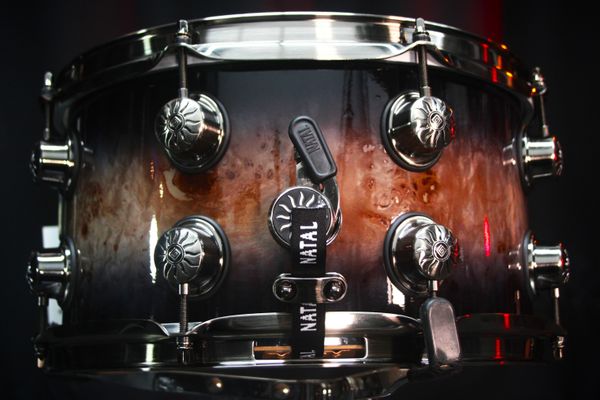 Natal Mappa Burl 13'' x 7'' Snare Drum - Black Smoked Gloss