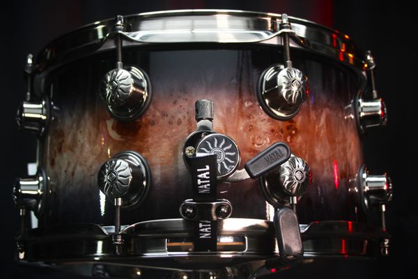 Natal Mappa Burl 13'' x 7'' Snare Drum - Black Smoked Gloss