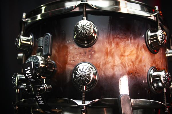Natal Mappa Burl 13'' x 7'' Snare Drum - Black Smoked Gloss