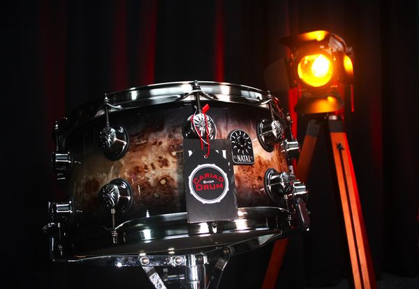 Natal Mappa Burl 14'' x 7'' Snare Drum - Black Smoked Gloss
