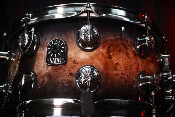 Natal Mappa Burl 14'' x 7'' Snare Drum - Black Smoked Gloss