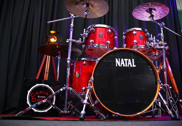 Natal Originals Maple 22'' 4pc Shell Pack w/ extra 8'' Tom & 14'' Snare - Red Sparkle