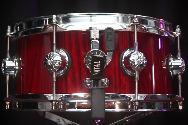 Natal Stave Snare Ash 12'' Snare Drum - Red 