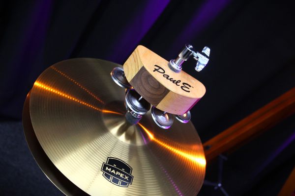 PaulE Min-E #34 Ash/Cherry/Maple/Walnut Jingle Block w/ Stainless Steel Jingles