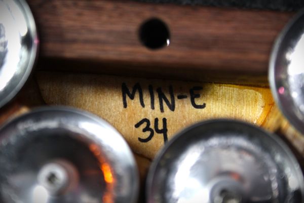 PaulE Min-E #34 Ash/Cherry/Maple/Walnut Jingle Block w/ Stainless Steel Jingles