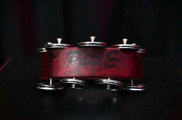 PaulE Mom-E #8 Purpleheart Tambourine w/ Nickel Steel