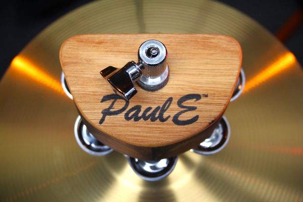 PaulE Moon-E #73 Cherry & Brimstone Ash Jingle Block w/ Mid East Nickel Plated Steel Jingles