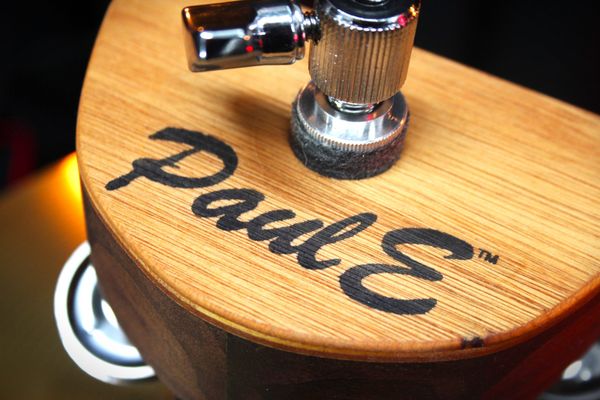 PaulE Moon-E #73 Cherry & Brimstone Ash Jingle Block w/ Mid East Nickel Plated Steel Jingles