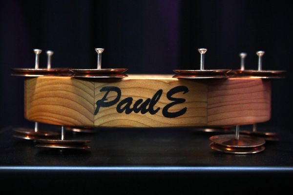 PaulE Stev-E #5 Cedar Of Lebanon Tambourine w/ Bronze Jingles
