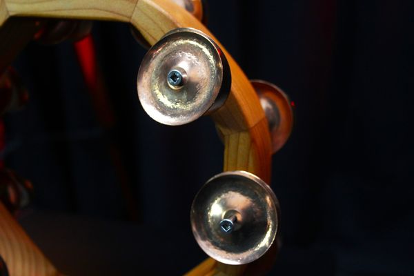 PaulE Stev-E #5 Cedar Of Lebanon Tambourine w/ Bronze Jingles
